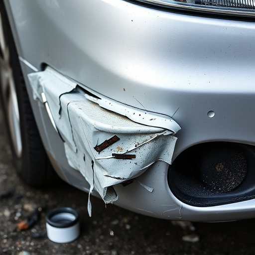 damaged car bumper
