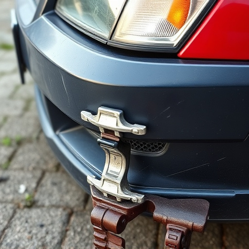 damaged car bumper
