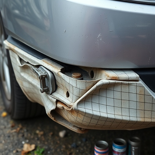 damaged car bumper