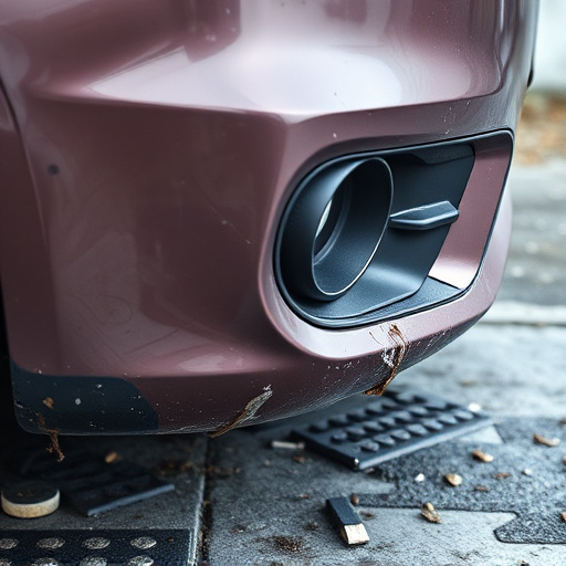damaged car bumper
