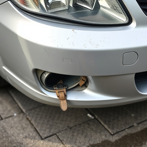 damaged car bumper