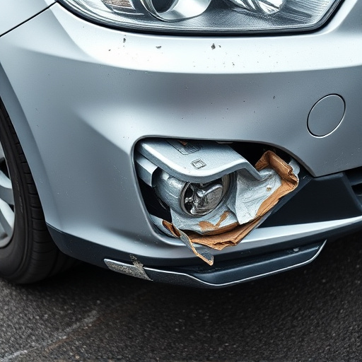 damaged car bumper