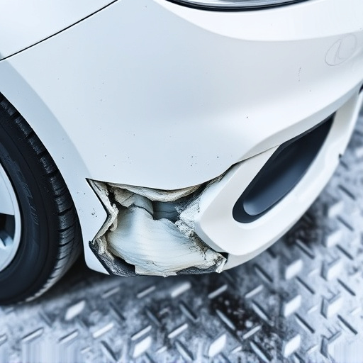 damaged car bumper