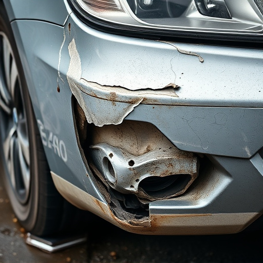 damaged car bumper