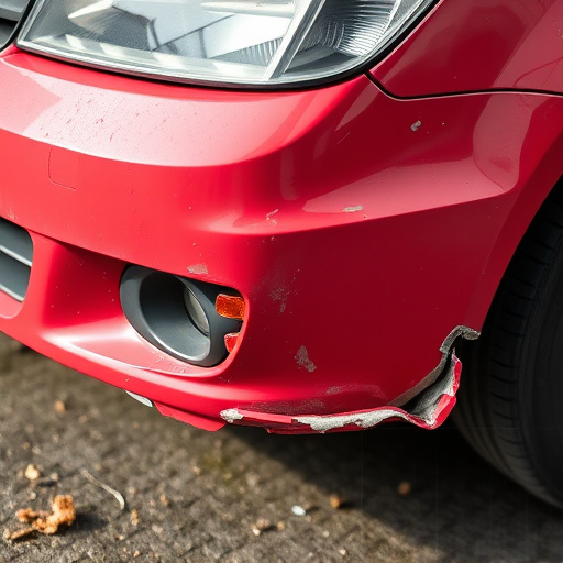 damaged car bumper