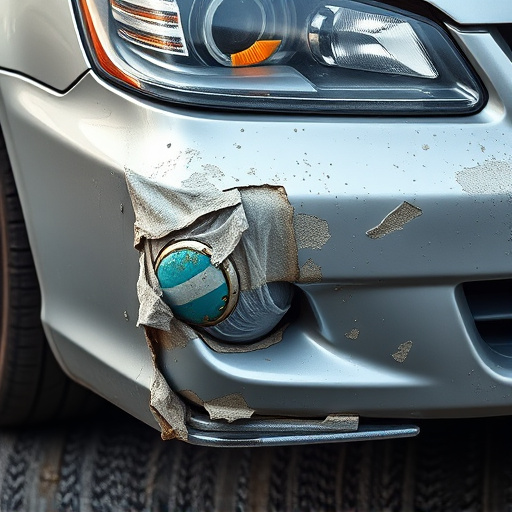 damaged car bumper