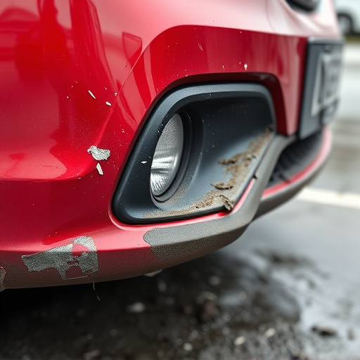 damaged car bumper