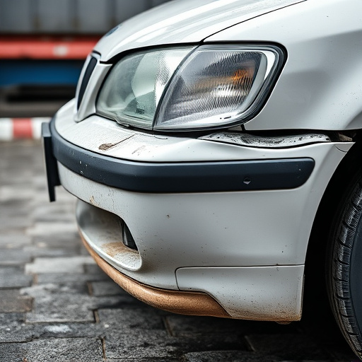 damaged car bumper