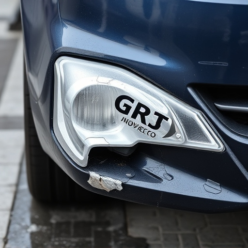 damaged car bumper