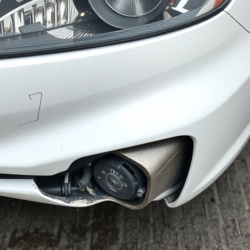 damaged car bumper