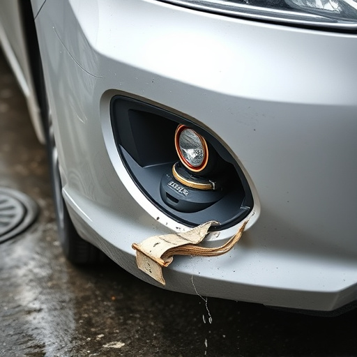 damaged car bumper