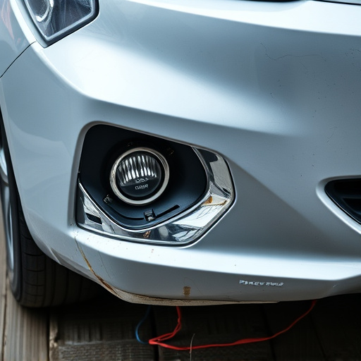 damaged car bumper