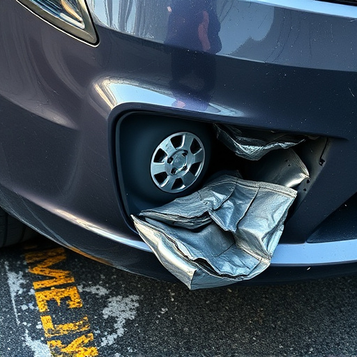 damaged car bumper
