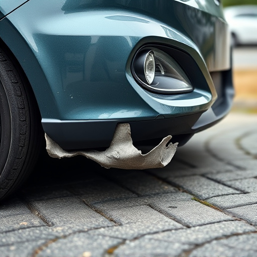 damaged car bumper