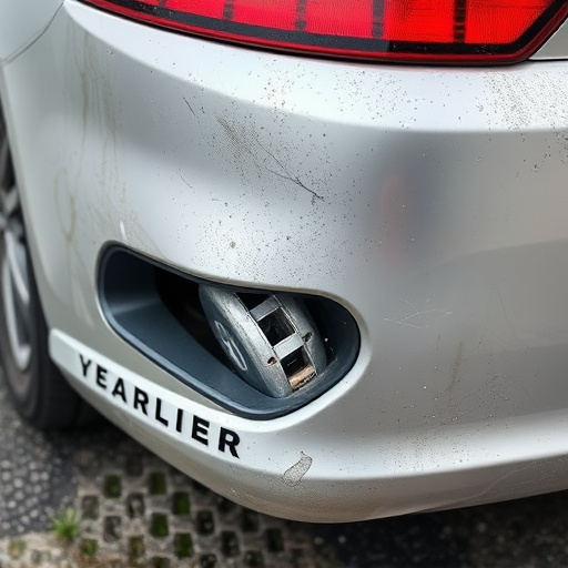 damaged car bumper