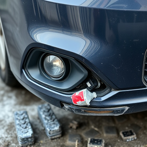 damaged car bumper