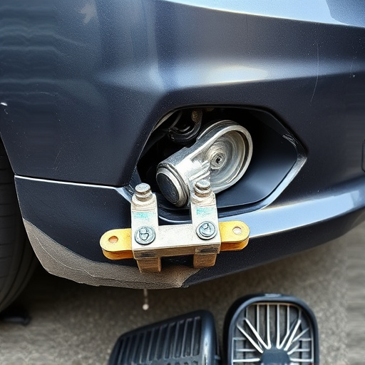 damaged car bumper