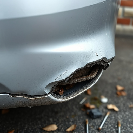 damaged car bumper