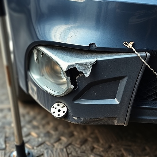 damaged car bumper