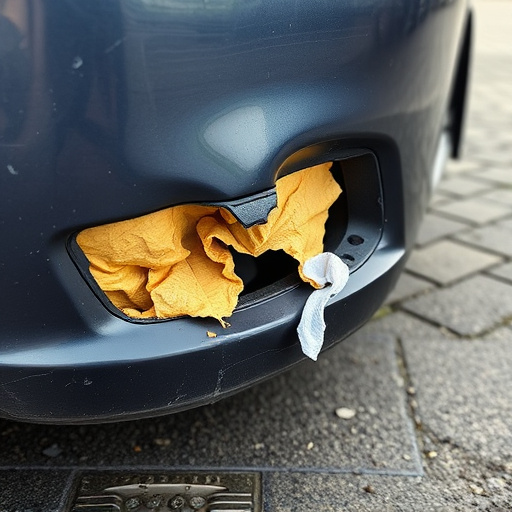 damaged car bumper