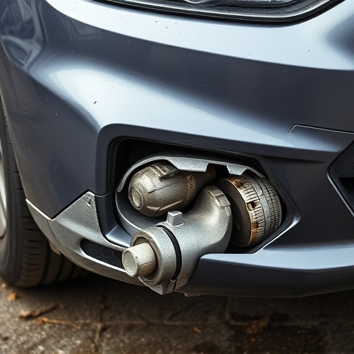 damaged car bumper