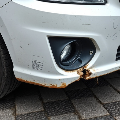 damaged car bumper