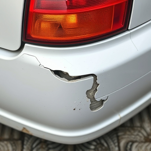 damaged car bumper