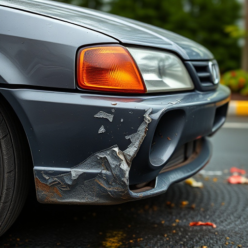 damaged car bumper