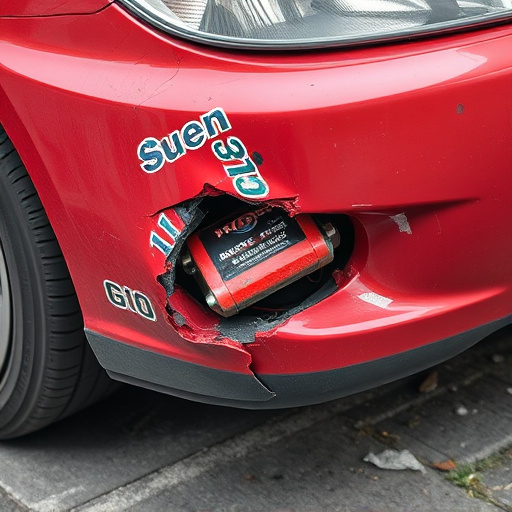 damaged car bumper