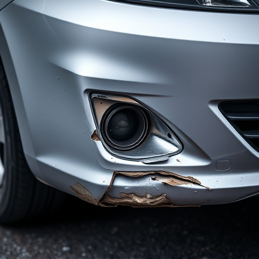 damaged car bumper