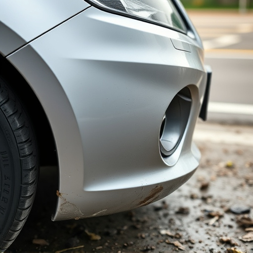 damaged car bumper