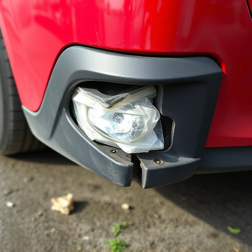 damaged car bumper