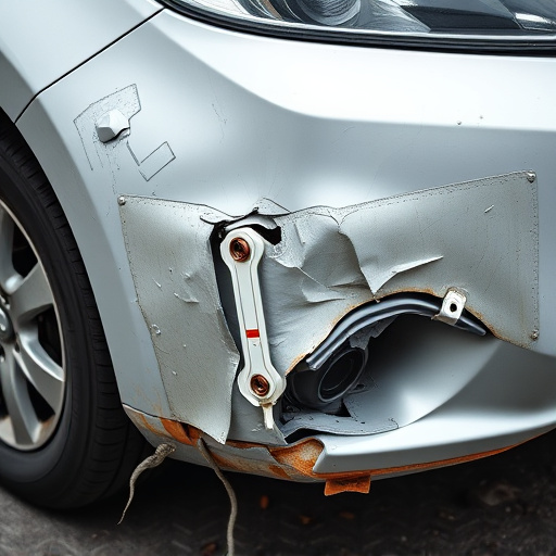 damaged car bumper