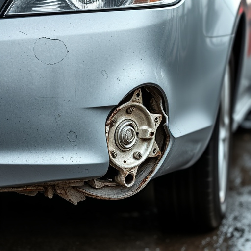 damaged car bumper