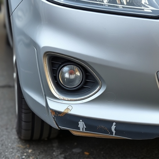 damaged car bumper