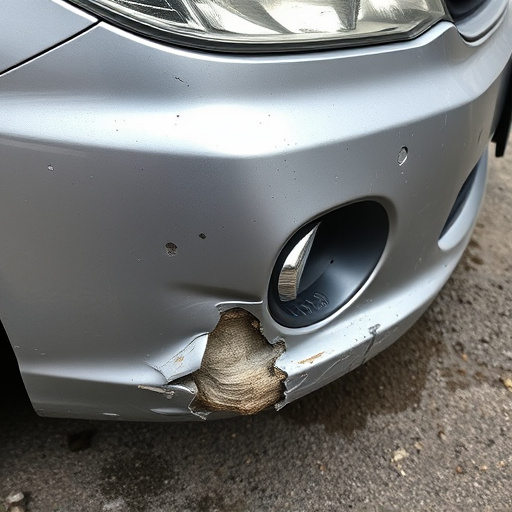 damaged car bumper