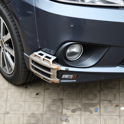 damaged car bumper