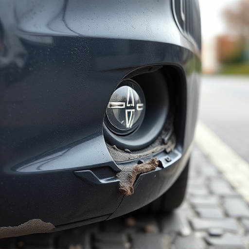 damaged car bumper