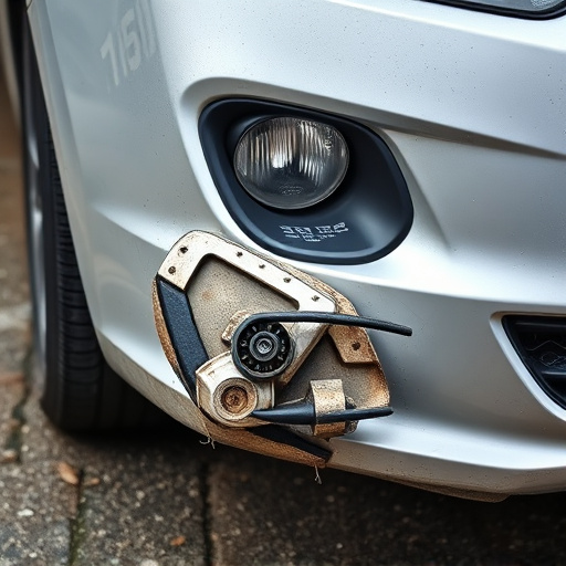 damaged car bumper