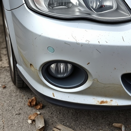 damaged car bumper