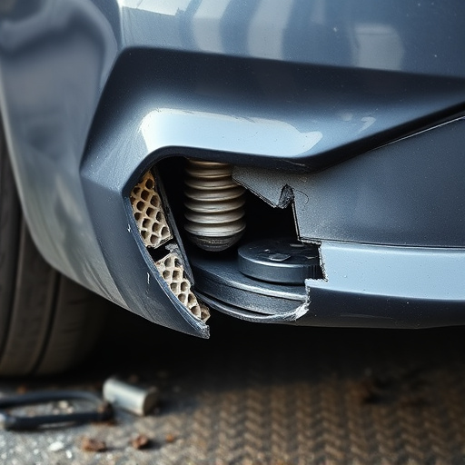 damaged car bumper