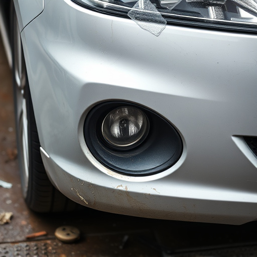 damaged car bumper