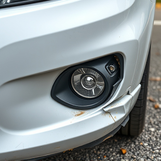 damaged car bumper