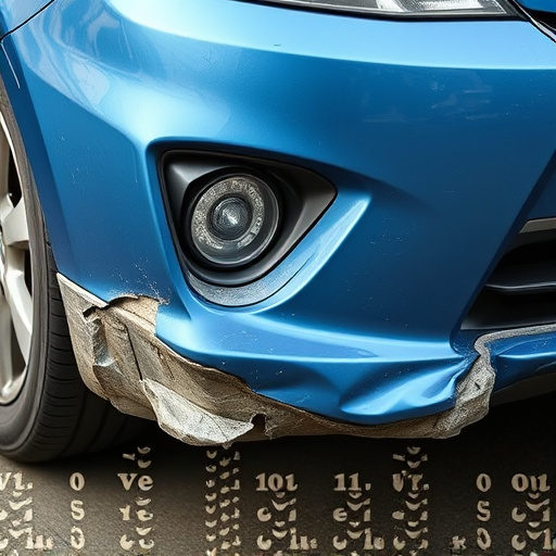 damaged car bumper