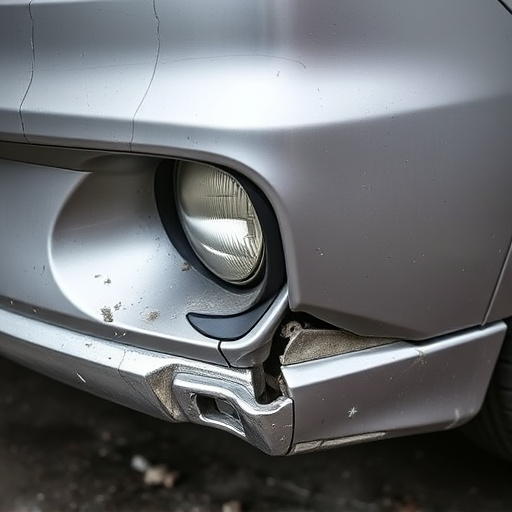 damaged car bumper