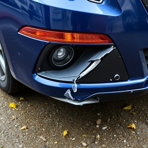 damaged car bumper