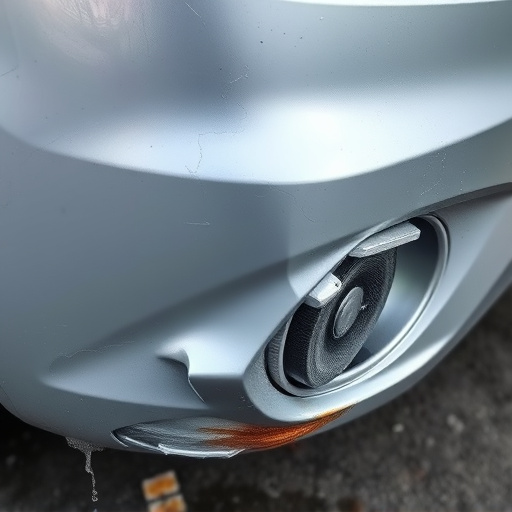 damaged car bumper