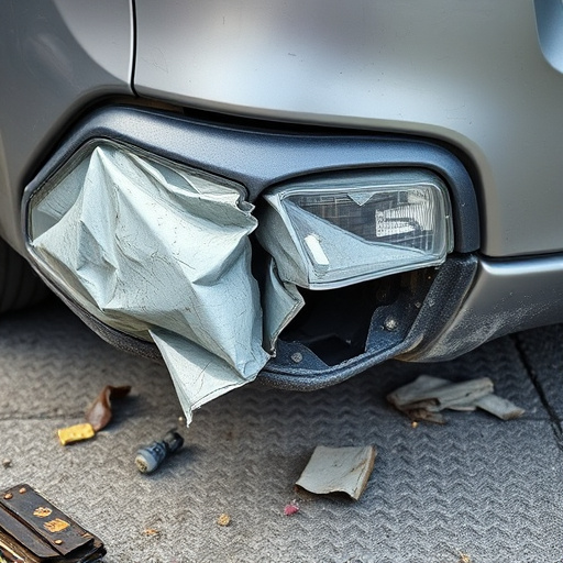 damaged car bumper