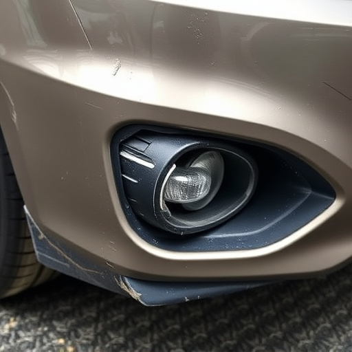 damaged car bumper