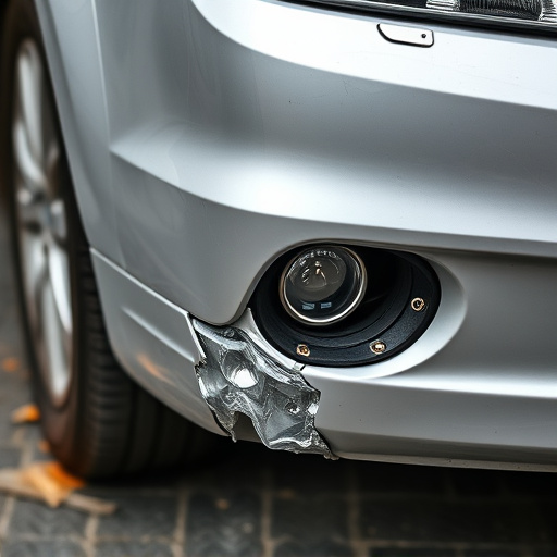 damaged car bumper